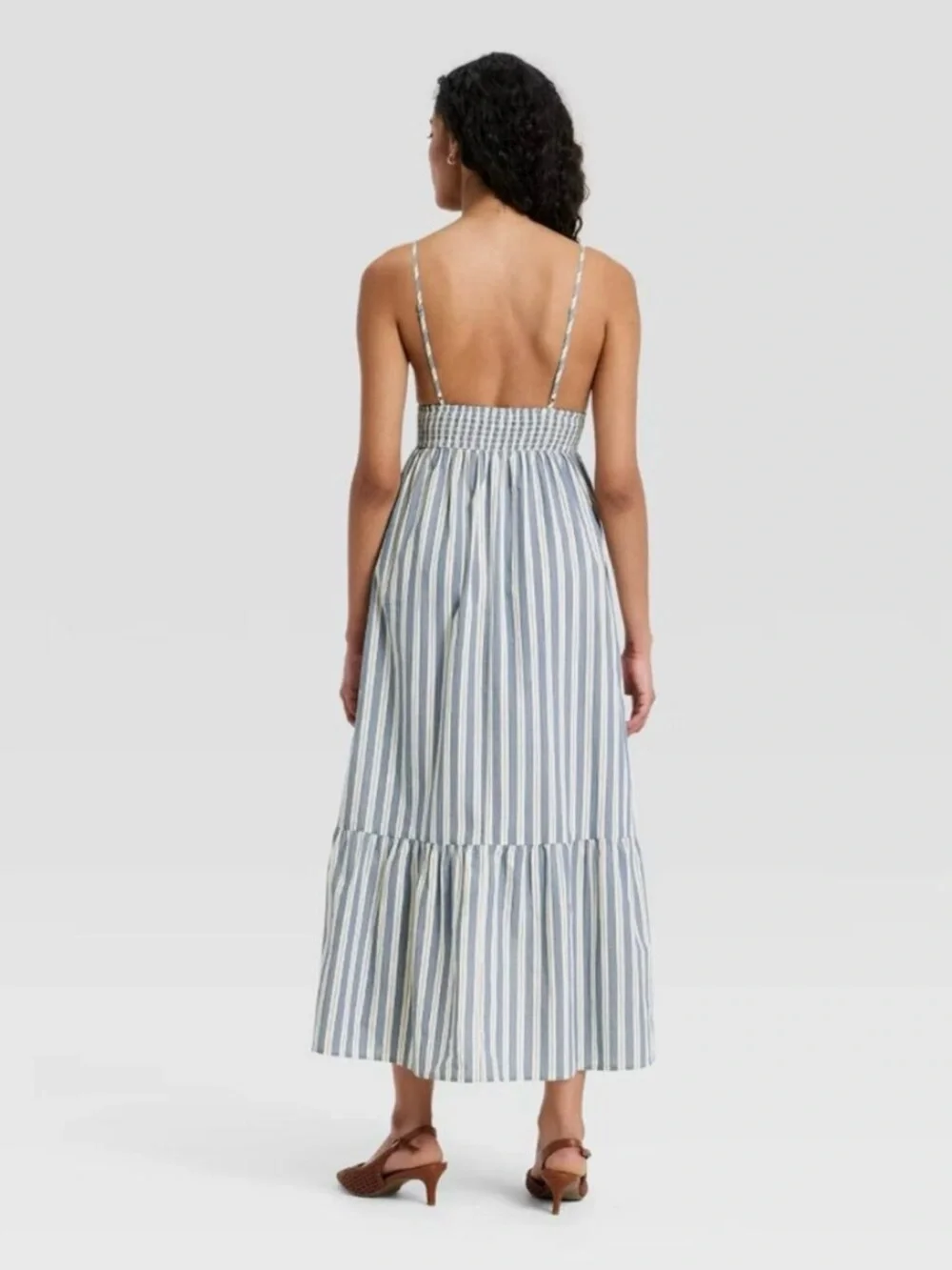 Universal Thread Women’s Pullover Maxi A-Line Dress Blue Striped Size XS NWT
